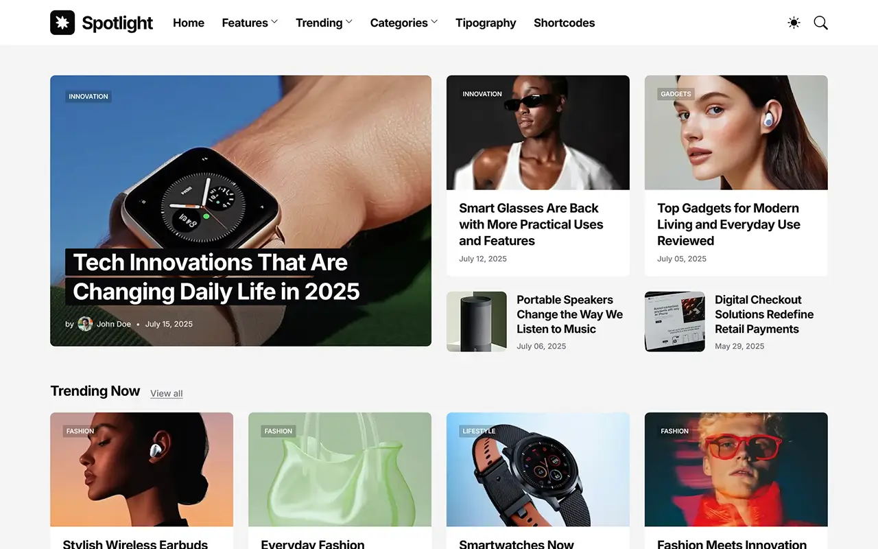 Spotlight blogger template